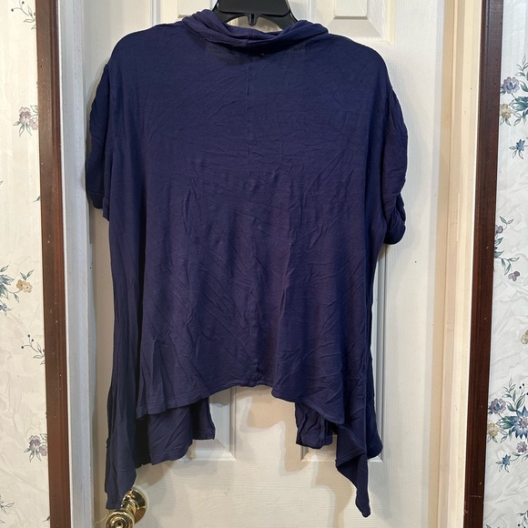 Ambiance Apparel Blue Lightweight Jacket with Puckered  Short sleeve - 3X - Picture 2 of 3